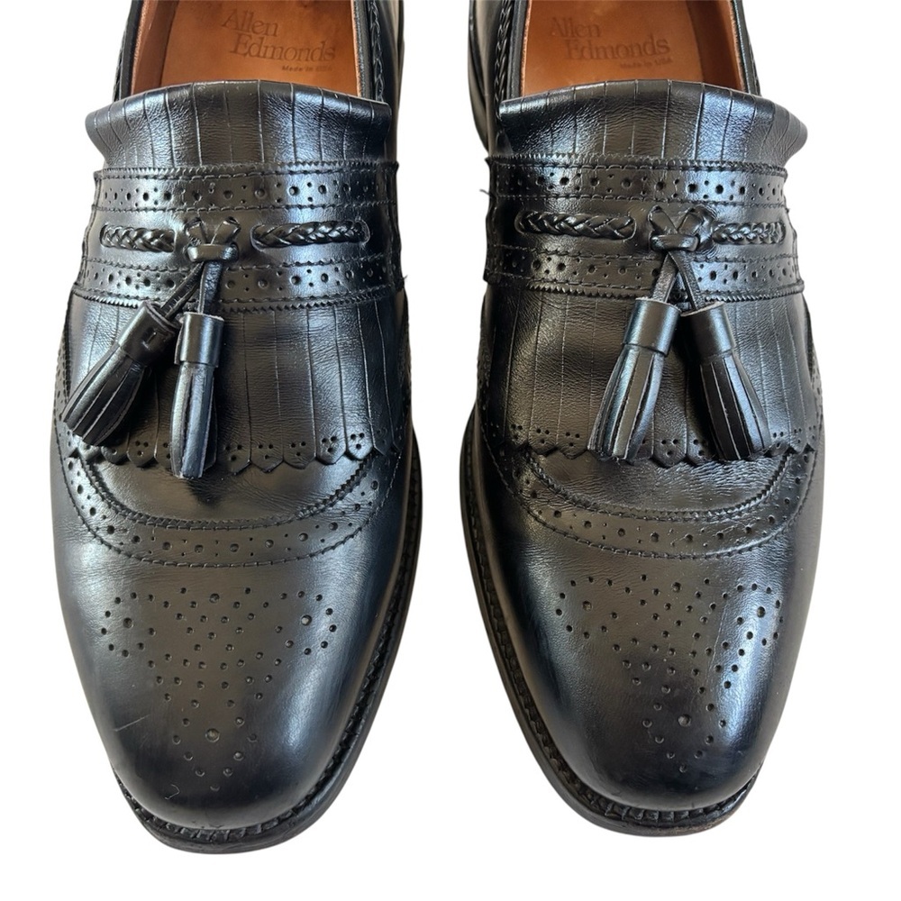 Allen Edmonds Bradenton Black Leather Tassel Loafers Men’s 10 C - Picture 3 of 12